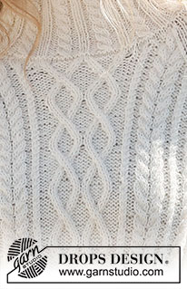Snowy Trails / DROPS 226-16 - Sweter na drutach z włóczki DROPS Karisma, z reglanowymi pokrojami rękawów, warkoczami i ściegiem ryżowym. Od S do XXXL