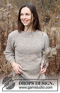 Ash Valley / DROPS 226-17 - Knitted jumper in DROPS Fabel and DROPS Brushed Alpaca Silk. Piece is knitted top down with raglan. Size: S - XXXL