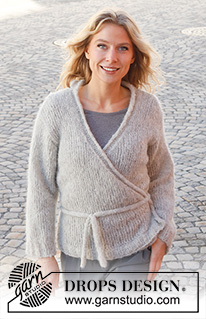 River Hill / DROPS 228-21 - Knitted wrap-around jacket in DROPS Melody. Sizes S - XXXL.