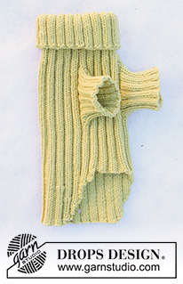 Mr. Sunshine / DROPS 228-55 - Sweterek dla psa na drutach, ze ściągaczami. Od XS do M. Z włóczki DROPS Alaska.