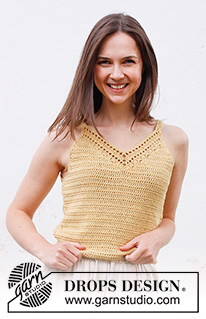 Country Cheer / DROPS 231-41 - Crocheted top in DROPS Belle. Piece is worked bottom up. Size: S - XXXL
