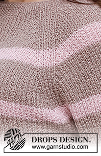Desert Mirage / DROPS 232-16 - Knitted jumper in DROPS Nord with raglan. Piece is knitted top down with broken rib and stripes. Size: S - XXXL