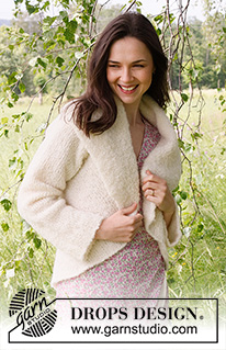 Trail Rider Coat / DROPS 232-42 - Knitted jacket in DROPS Alpaca Bouclé. The piece is worked in the round in a circle. Sizes S - XXXL.