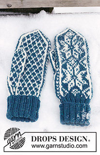 Christmas Claps / DROPS 233-21 - Mitenes tricotadas para homem com jacquard norueguês em DROPS Karisma. Tema: Natal.