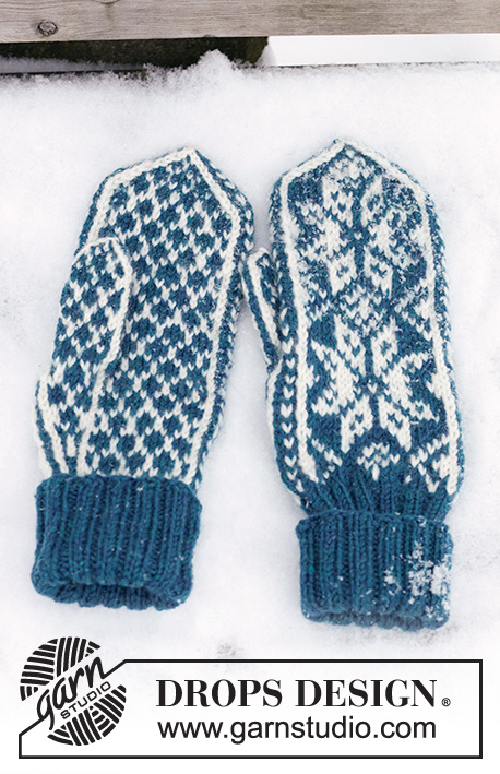 Christmas Claps / DROPS 233-21 - Mitenes tricotadas para homem com jacquard norueguês em DROPS Karisma. Tema: Natal.