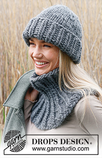 Polar Night Neck Warmer / DROPS 234-33 - Knitted neck-warmer in DROPS Polaris. The piece is worked top down with rib.