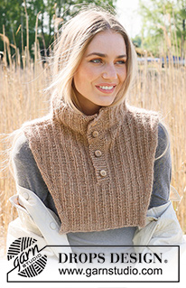 Autumn Scent / DROPS 234-53 - Knitted neck warmer in DROPS Soft Tweed and DROPS Kid-Silk. Work from bottom up.
