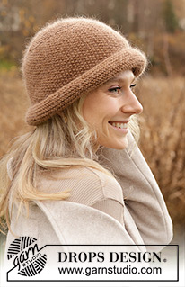 In a Nutshell Hat / DROPS 234-80 - Knitted hat in DROPS Lima and DROPS Kid-Silk. The piece is worked back and forth with garter stitch and moss stitch. Sizes S - XL.