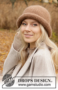 In a Nutshell Hat / DROPS 234-80 - Knitted hat in DROPS Lima and DROPS Kid-Silk. The piece is worked back and forth with garter stitch and moss stitch. Sizes S - XL.