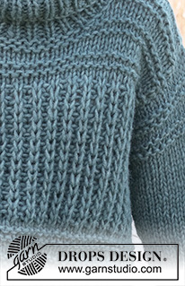 Rain Chain / DROPS 236-9 - Knitted sweater in 1 strand DROPS Wish or 2 strands DROPS Air. The piece is worked bottom up with English rib, open garter stitch and split in the sides. Sizes S - XXXL.