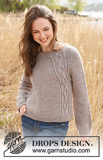 Autumn in the Air / DROPS 237-22 - Knitted sweater in DROPS Karisma. The piece is worked top down, with raglan and cables. Sizes S - XXXL.