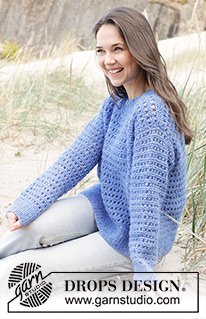 Wind Catcher / DROPS 239-32 - Knitted sweater in DROPS Air. The piece is worked bottom up with lace pattern. Sizes S - XXXL.