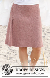 Rose Whisper Skirt / DROPS 240-11 - Knitted skirt in DROPS Belle. Piece is knitted top down in stocking stitch. Size: S - XXXL