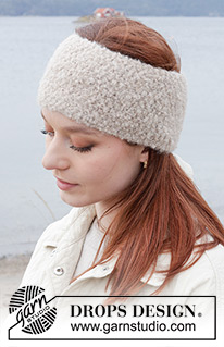 Fight the Fog Ear Warmer / DROPS 242-61 - Knitted headband in DROPS Alpaca Bouclé and DROPS Brushed Alpaca Silk.
The piece is worked back and forth with moss stitch.
