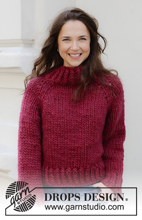 Red Embers Sweater / DROPS 245-30 - Knitted jumper in 1 strand DROPS Polaris or 4 strands DROPS Air. The piece is worked top down with raglan. Sizes S - XXXL.