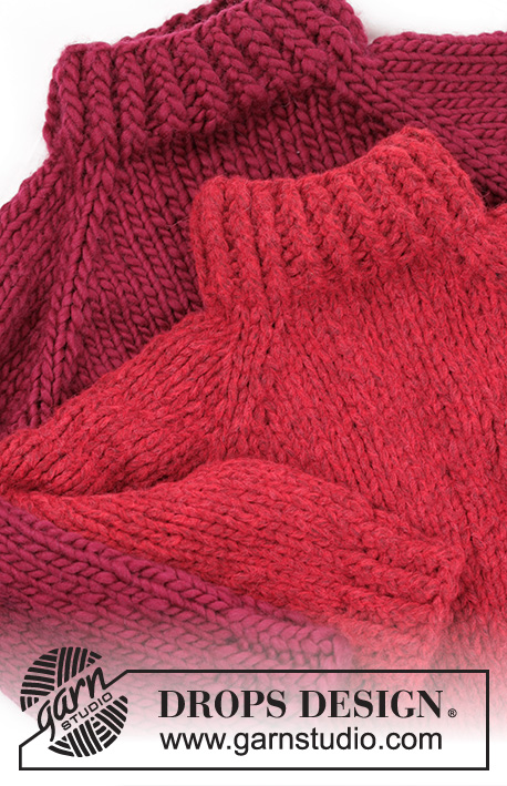 Red Embers Sweater / DROPS 245-30 - Pulôver tricotado de cima para baixo com 1 fio DROPS Polaris ou 4 fios DROPS Air. Tricota-se com cavas raglan. Do S ao XXXL.