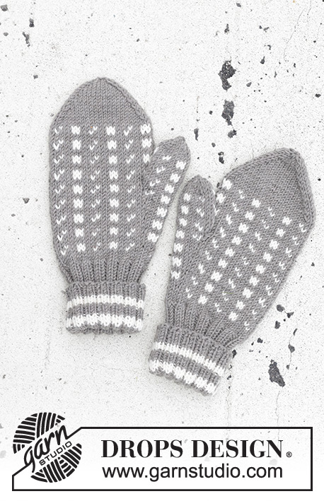 Winter Twilight Gloves / DROPS 246-18 - Strikkede votter til herre med nordisk mønster i DROPS Merino Extra Fine.