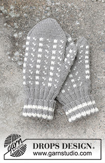 Winter Twilight Gloves / DROPS 246-18 - Pánské rukavice - palčáky s norským vzorem pletené z příze DROPS Merino Extra Fine.