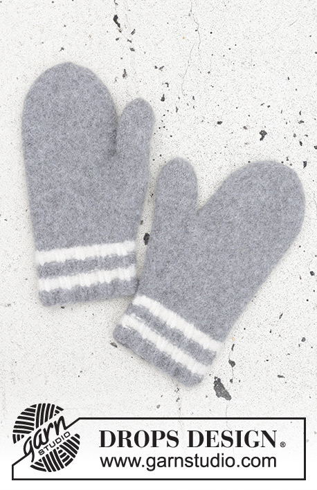 Grey Day Mittens / DROPS 246-21 - Knitted and felted mittens for men in DROPS Lima.