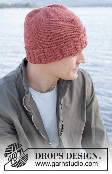 Cold Day Beanie / DROPS 246-26 - Knitted hat for men in 1 strand DROPS Nepal or 2 strands DROPS Nord. The piece is worked in stocking stitch, with ribbed brim.