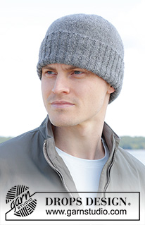 Grenivik Hat / DROPS 246-33 - Knitted hat / hipster-hat for men in DROPS Alpaca. The piece is worked bottom up.