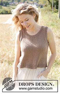 Cocoa Beach / DROPS 248-11 - Knitted top in DROPS Belle. The piece is worked bottom up, in stockinette stitch with shaped waistline. Sizes S - XXXL.