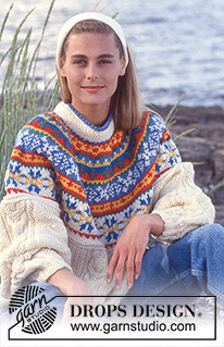 Life in Colour / DROPS 27-11 - DROPS sweater i Alaska med nordisk Perlesnoninger og Bærestykke