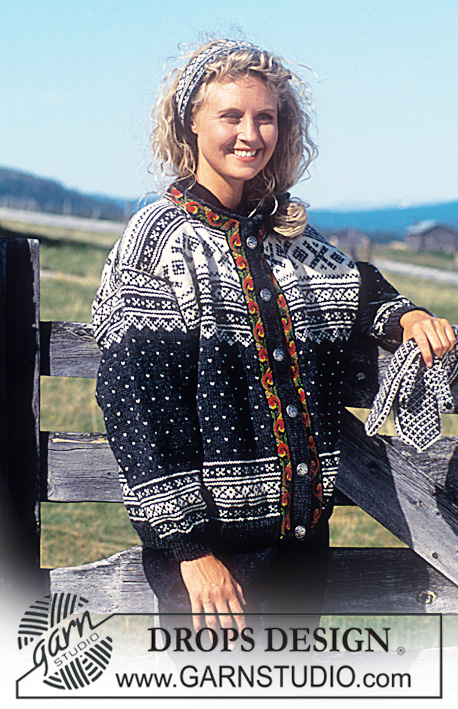 DROPS 32-19 - Nordisk DROPS sweater eller jakke til herre i Karisma med eller uden bånd. lang eller kort. Sokker hue pandebånd vanter