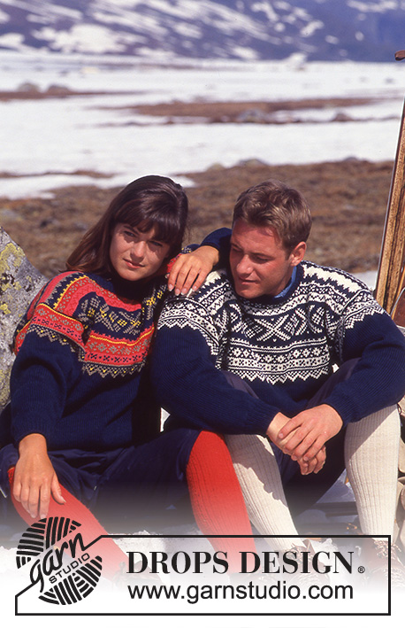 DROPS 32-5 - Sweter na drutach, z żakardem norweskim, z włóczki DROPS Karisma Superwash. Damski lub męski. Od S do L.