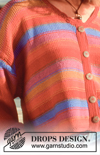 Sunset Fire / DROPS 41-13 - Jacket in Muskat with stripes