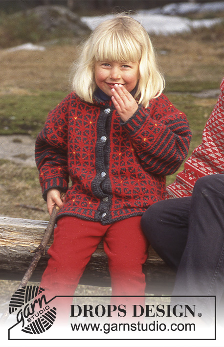 Lille Sonja / DROPS 47-4 - Trøje til børn i Karisma med nordisk ruder og striber