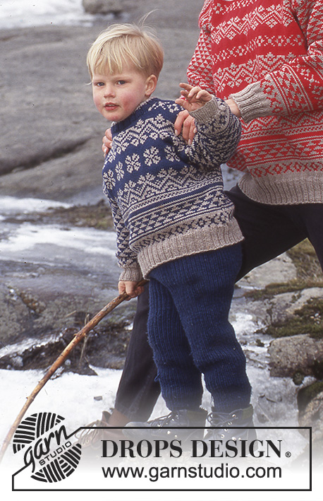 Lille Otto / DROPS 47-5 - DROPS Jumper for children with pattern borders in Karisma Superwash.