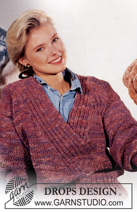 DROPS 5-16 - Sweter na drutach z dekoltem V, z włóczki DROPS Macao. Rozmiar M.