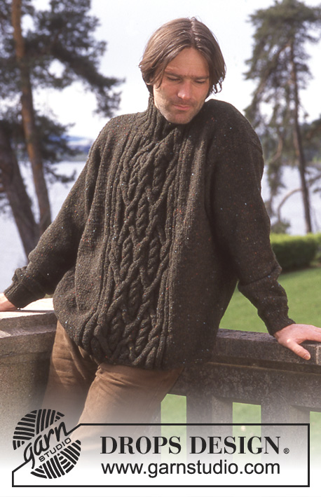 The Mountaineer / DROPS 62-5 - Męski sweter na drutach, z włóczki DROPS Karisma Ull-Tweed