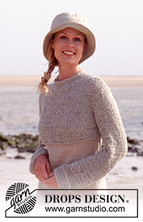 Maricel / DROPS 65-20 - Krótki sweter na drutach 1 nitką włóczki DROPS Passion lub 2 nitkami DROPS Sky