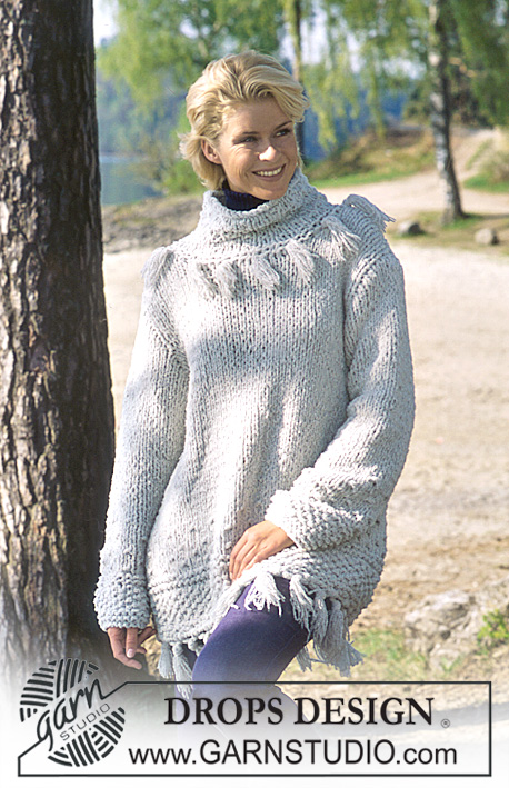 On the Fringe / DROPS 67-18 - DROPS Pullover in Ull-Bouclé.