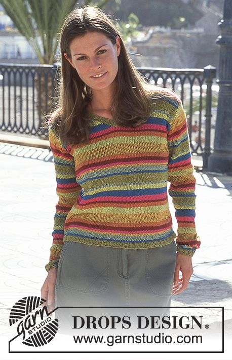 Taste of the Tropics / DROPS 68-11 - DROPS Loosely-knit Pullover in Silke-Tweed and Cotton-Viscose.