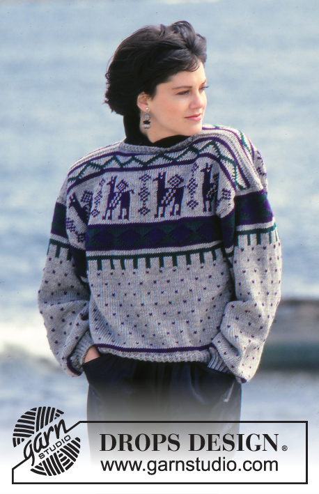 Dotted Lama / DROPS 7-13 - Sweater with llama pattern in DROPS Karisma