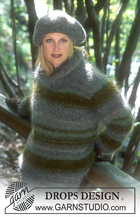 DROPS 71-4 - DROPS Pullover in Vienna, Angora-Tweed and Glitter.  Beret in Angora-Tweed.