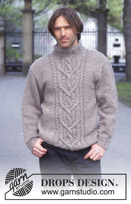 King's Cable / DROPS 85-6 - Men's knitted pullover with cables in DROPS Alaska and DROPS Alpaca
