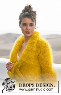 Dream Daisy / DROPS 88-12 - Rozpinany sweter na drutach, z włóczki DROPS Vienna lub DROPS Melody