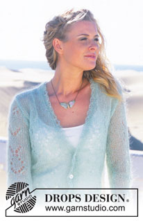 DROPS 88-14 - Knitted jacket with lace pattern in DROPS Vivaldi or Brushed Alpaca Silk