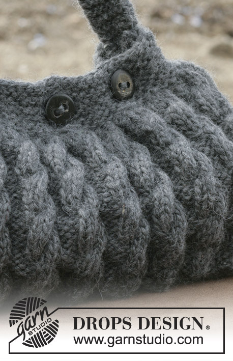 DROPS 98-54 - Sac tricoté avec torsades en DROPS Snow