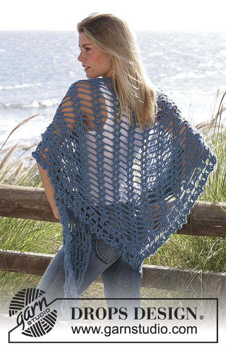 Tropical Breeze / DROPS 99-12 - Crochet DROPS shawl in 1 thread Silke-Alpaca or 2 threads BabyAlpaca Silk