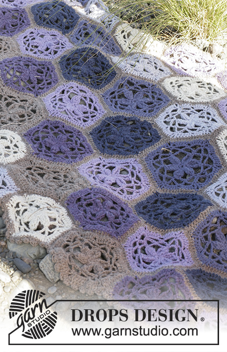 Provence Breeze / DROPS 99-30 - DROPS crochet blanket in double thread “Alpaca”