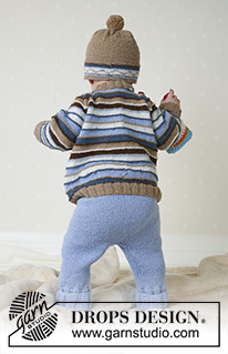 Swab the Deck / DROPS Baby 13-12 - Pulóver, pantalón, gorro y juguete suave DROPS en “Alpaca”.