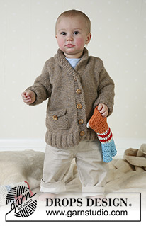 Little Alfred / DROPS Baby 13-13 - Knitted DROPS Jacket and soft toy in Alpaca