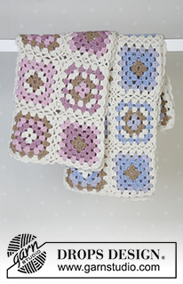 Granny's Hugs / DROPS Baby 13-24 - Crochet DROPS blanket in 2 different colours with 2 threads of Alpaca