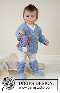Turtle Tracker / DROPS Baby 13-9 - Jacket, socks, soft toys and blanket in Alpaca 