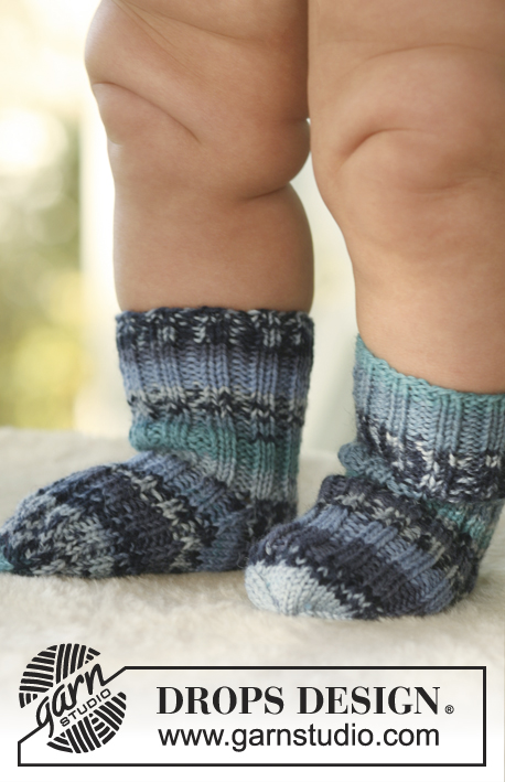 Tiny Toes / DROPS Baby 16-26 - Vauvan ja lapsen neulotut sukat DROPS Fabel-langasta.
